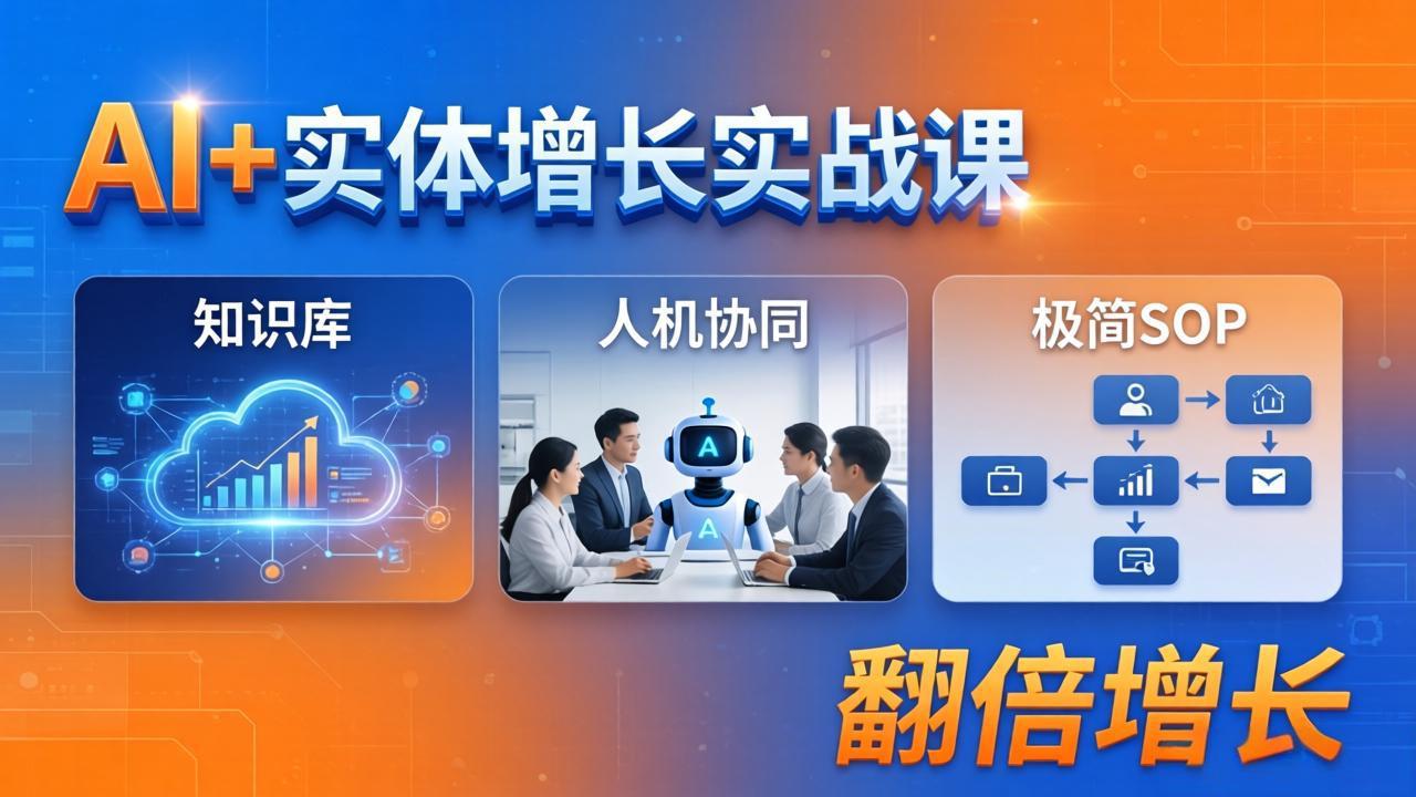 AI+实体增长实战课：知识库+人机协同+极简SOP，助力实体业务翻倍增长-huitchan网创