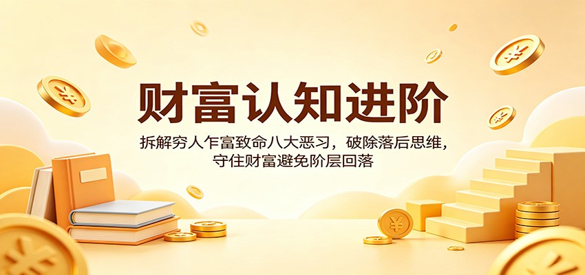 财富认知进阶：拆解穷人乍富致命八大恶习，破除落后思维，守住财富避免阶层回落-huitchan网创