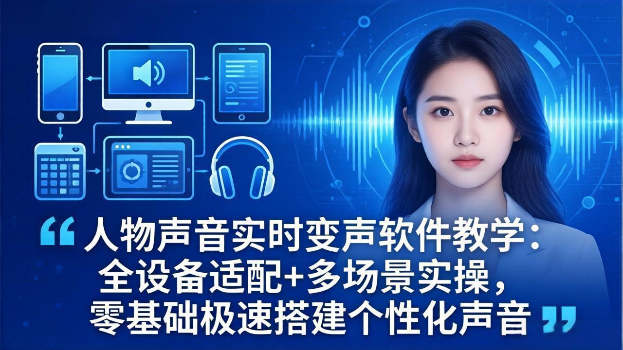 人物声音实时变声软件教学：全设备适配+多场景实操，零基础极速搭建个性化声音-huitchan网创