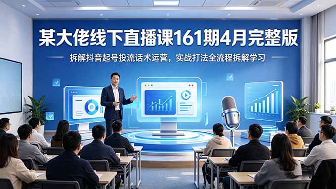 某大佬线下直播课161期4月完整版，拆解抖音起号投流话术运营，实战打法全流程拆解学习-huitchan网创