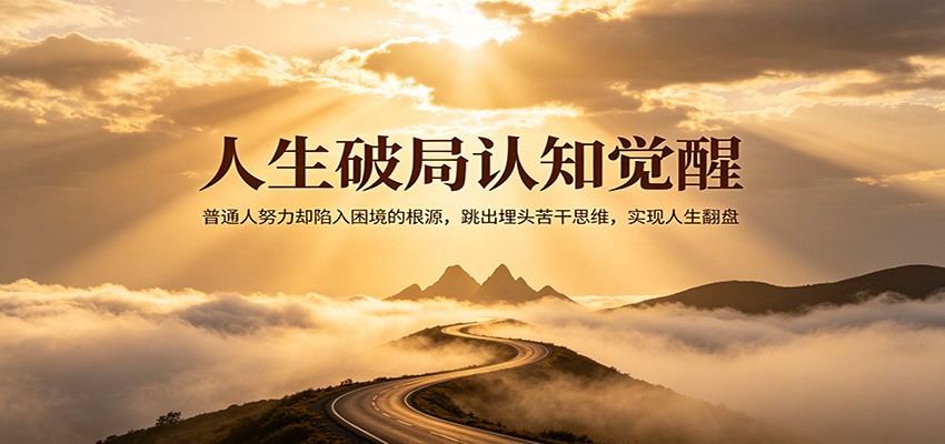 人生破局认知觉醒，普通人努力却陷入困境的根源，跳出埋头苦干思维，实现人生翻盘-huitchan网创