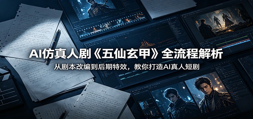 AI仿真人剧《五仙玄甲》全流程解析：从剧本改编到后期特效，教你打造AI真人短剧-huitchan网创