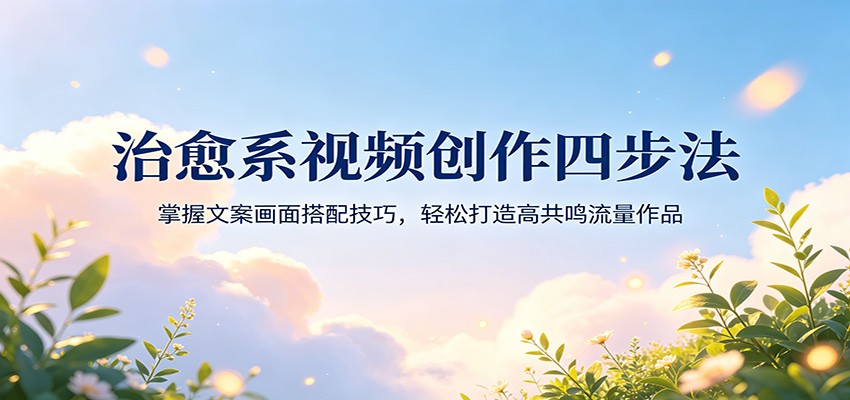 治愈系视频创作四步法：掌握文案画面搭配技巧，轻松打造高共鸣流量作品-huitchan网创