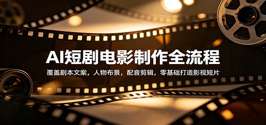 AI短剧电影制作全流程：覆盖剧本文案，人物布景，配音剪辑，零基础打造影视短片-huitchan网创