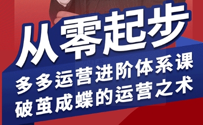 拼多多运营进阶系统课，从零起步，多多运营进阶体系课，破茧成蝶的运营之术(更新26年4月)-huitchan网创