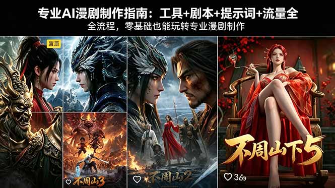 专业AI漫剧制作指南：工具+剧本+提示词+流量全流程，零基础也能玩转专业漫剧制作-huitchan网创