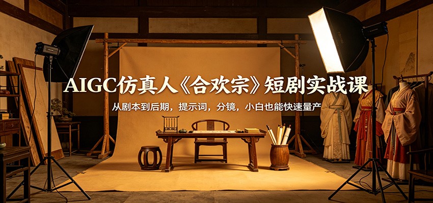 AIGC仿真人《合欢宗》短剧实战课：从剧本到后期，提示词，分镜，小白也能快速量产-huitchan网创