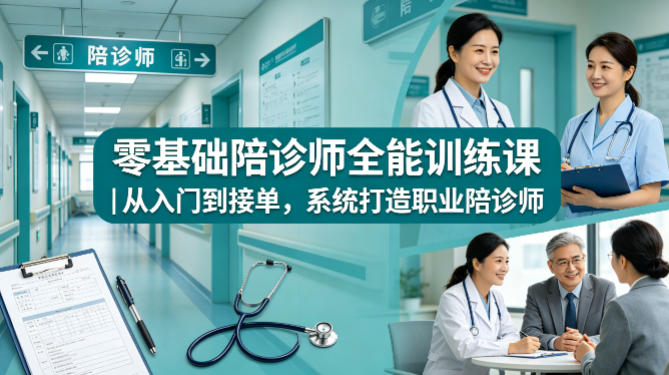 零基础陪诊师全能训练课｜从入门到接单，系统打造职业陪诊师-huitchan网创