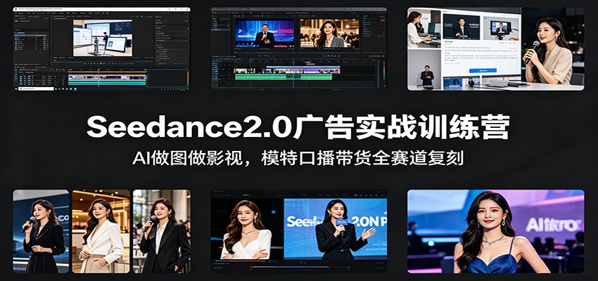 Seedance2.0广告实战训练营：AI做图做影视，模特口播带货全赛道复刻-huitchan网创