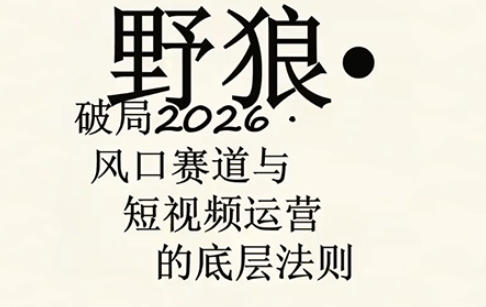 野狼团队·多平台实操运营课，覆盖AI口播、服装、好物、漫剪等热门玩法(更新4月)-huitchan网创