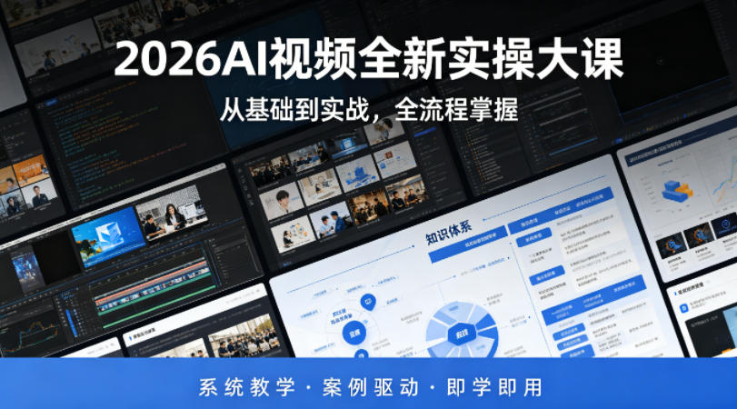 2026AI视频全新实操大课，从基础到实战，全流程掌握，系统教学·案例驱动·即学即用-huitchan网创