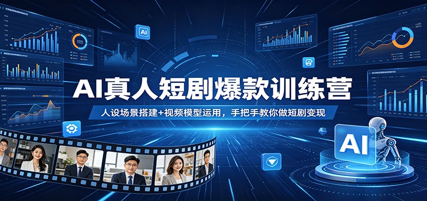 AI真人短剧爆款训练营：人设场景搭建+视频模型运用，手把手教你做短剧变现-huitchan网创