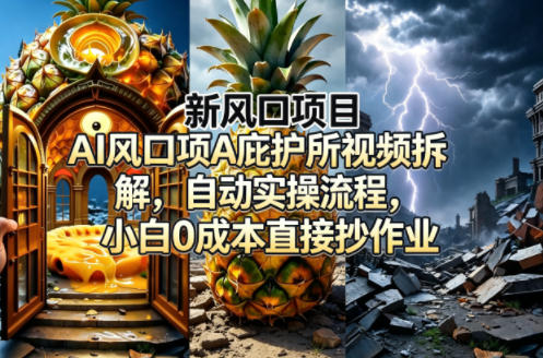 新风口项目AI庇护所视频拆解，自动实操流程，小白0成本直接抄作业-huitchan网创