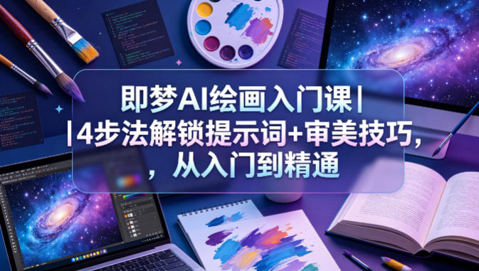 即梦AI绘画入门课｜4步法解锁提示词+审美技巧，从入门到精通-huitchan网创