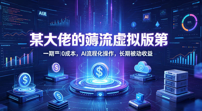 某大佬的薅流虚拟版第一期丨0成本，AI流程化操作，长期被动收益-huitchan网创