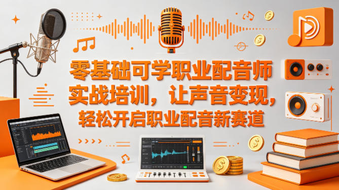 零基础可学职业配音师实战培训，让声音变现，轻松开启职业配音新赛道-huitchan网创