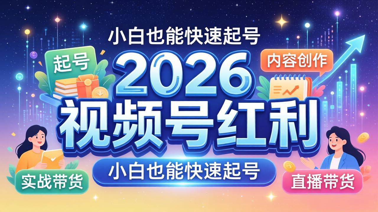 2026视频号红利实战营，大佬亲授起号、内容、直播、IP、投流、私域、矩阵全套落地打法-huitchan网创