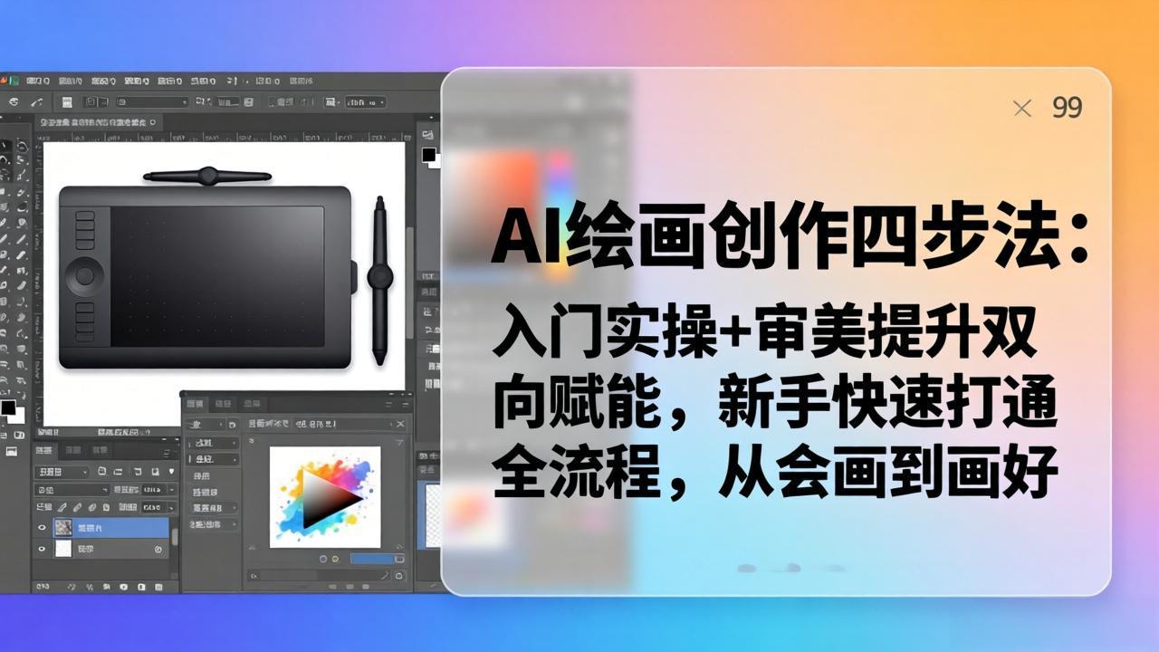 AI绘画创作四步法：入门实操+审美提升双向赋能，新手快速打通全流程，从会画到画好-huitchan网创