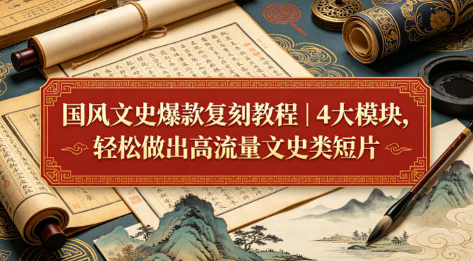 国风文史爆款复刻教程｜4大模块，轻松做出高流量文史类短片-huitchan网创