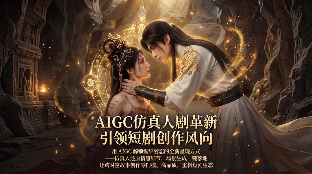 AIGC 仿真人短剧创作革新，解锁仙侠爱恋全新呈现，一键出高质场景，零门槛打造爆款剧集-huitchan网创