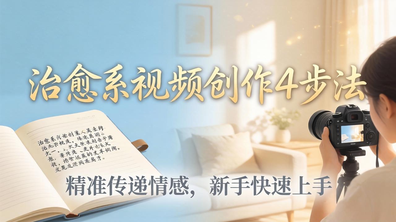 治愈系视频创作4步法：从文案打磨到画面呈现，精准传递情感，新手快速上手出优质内容-huitchan网创