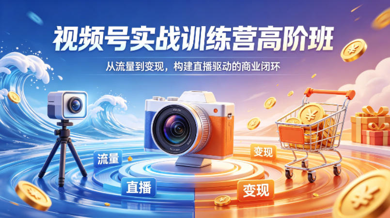 视频号实战训练营高阶班，从流量到变现，构建直播驱动的商业闭环(26年4月)-huitchan网创