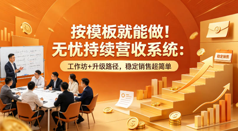 按模板就能做！无忧持续营收系统：工作坊+升级路径，稳定销售超简单【原创双语字幕】-huitchan网创