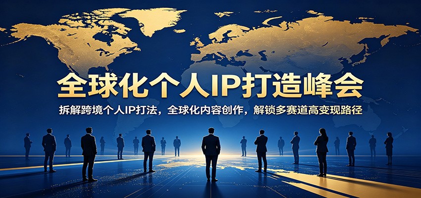 全球化个人IP打造峰会：拆解跨境个人IP打法，全球化内容创作，解锁多赛道高变现路径-huitchan网创