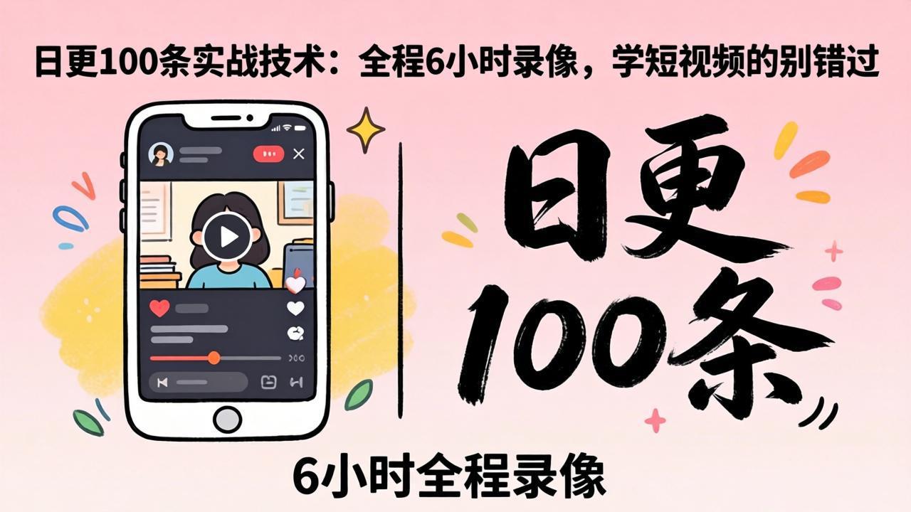 某工作坊东莞2026年4月12线下课：日更100条实战：全程6小时录像，学短视频的别错过-huitchan网创