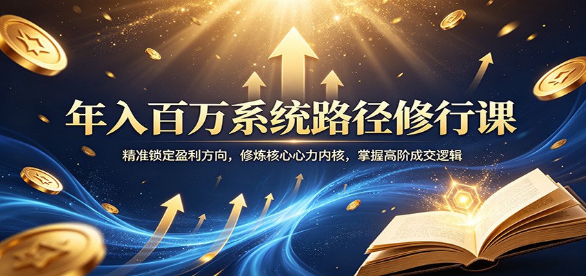 年入百万系统路径修行课：精准锁定盈利方向，修炼核心心力内核，掌握高阶成交逻辑-huitchan网创