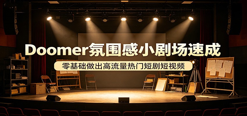 Doomer氛围感小剧场速成，零基础做出高流量热门短剧短视频-huitchan网创