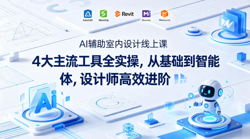 AI辅助室内设计线上课｜4大主流工具全实操，从基础到智能体，设计师高效进阶-huitchan网创