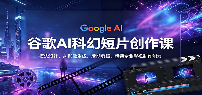 谷歌AI科幻短片创作课：概念设计，AI影像生成，后期剪辑，解锁专业影视制作能力-huitchan网创