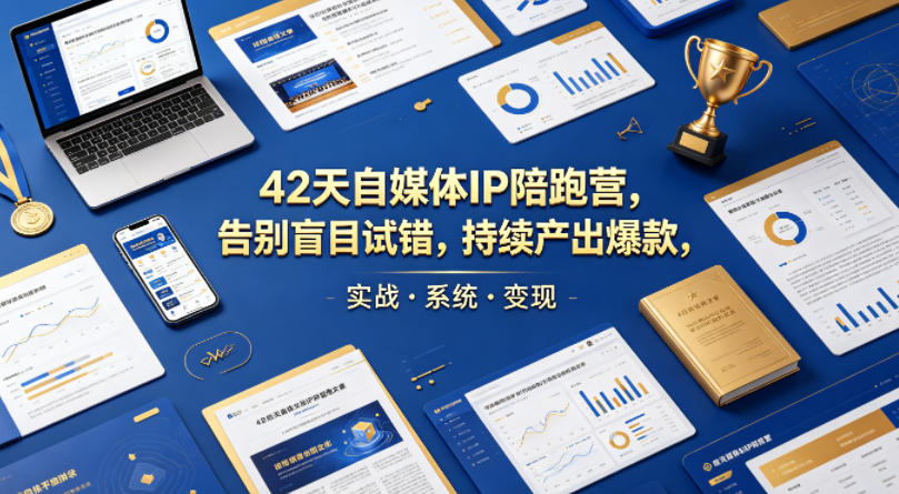 42天自媒体IP陪跑营，告别盲目试错，持续产出爆款，实战·系统·变现(更新2026)-huitchan网创
