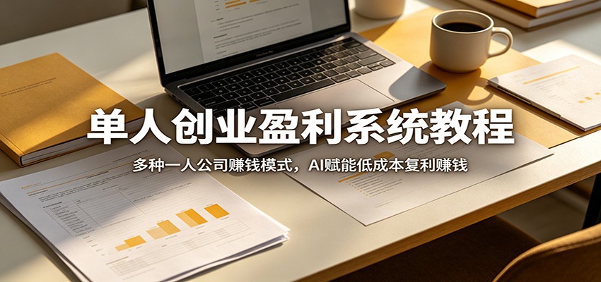 单人创业盈利系统教程：多种一人公司赚钱模式，AI赋能低成本复利赚钱-huitchan网创