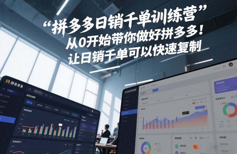 拼多多日销千单训练营，从0开始带你做好拼多多，让日销千单可以快速复制(更新26年4月)-huitchan网创