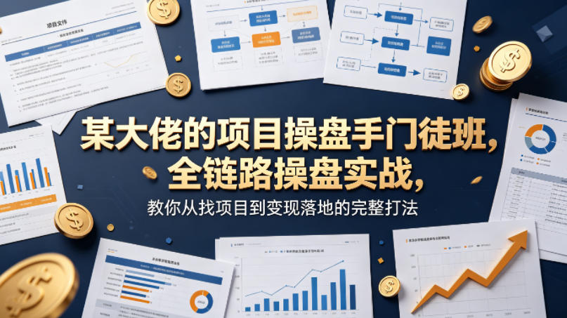某大佬的项目操盘手门徒班，全链路操盘实战，教你从找项目到变现落地的完整打法-huitchan网创