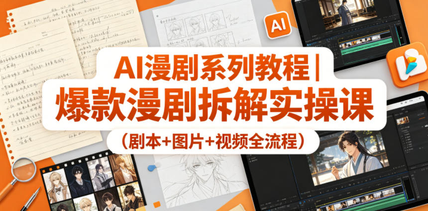 AI漫剧系列教程｜爆款漫剧拆解实操课(剧本+图片+视频全流程)-huitchan网创