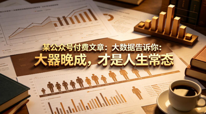 某公众号付费文章：大数据告诉你：大器晚成，才是人生常态-huitchan网创