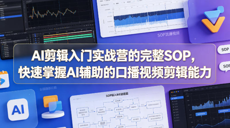 AI剪辑入门实战营的完整SOP，快速掌握AI辅助的口播视频剪辑能力-huitchan网创