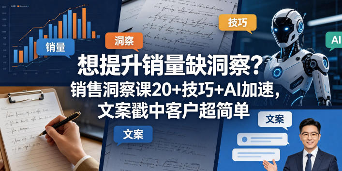 想提升销量缺洞察？销售洞察课20+技巧+AI加速，文案戳中客户超简单【原创双语字幕】-huitchan网创
