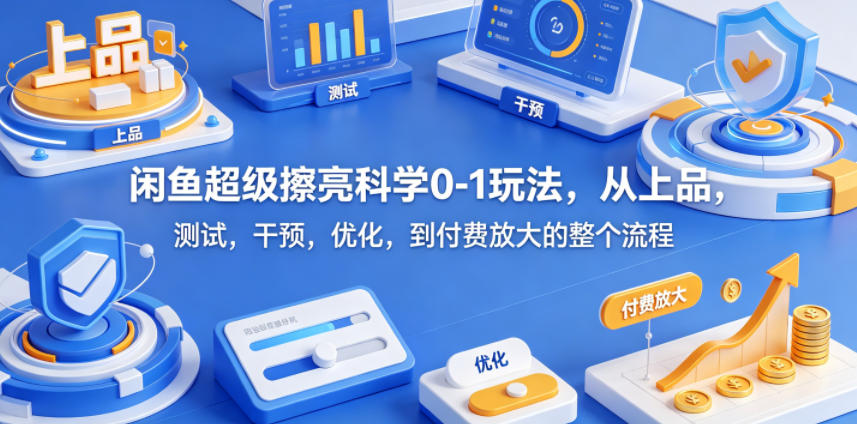 闲鱼超级擦亮科学0-1玩法，从上品，测试，干预，优化，到付费放大的整个流程-huitchan网创