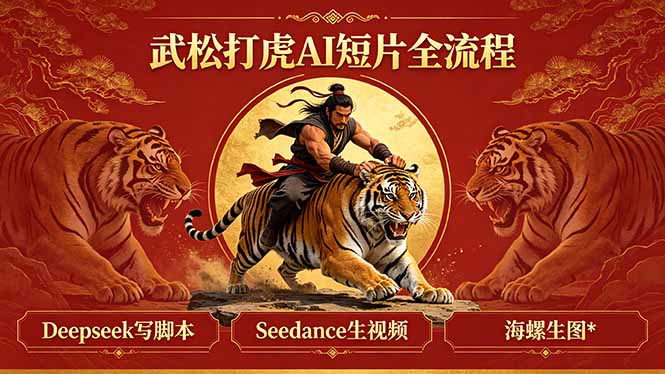 武松打虎AI短片全流程：Deepseek写脚本+Seedance生视频+海螺生图-huitchan网创