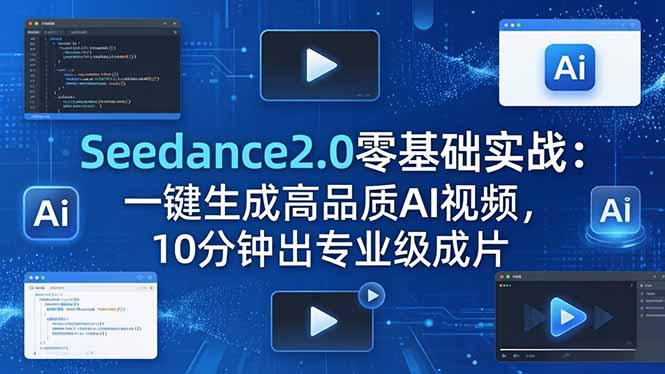 Seedance2.0零基础实战：一键生成高品质AI视频，10分钟出专业级成片-huitchan网创