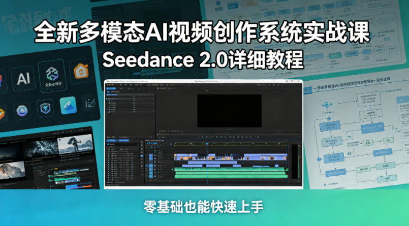 全新多模态AI视频创作系统实战课，Seedance 2.0详细教程，零基础也能快速上手-huitchan网创