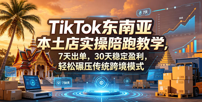 TikTok东南亚本土店实操陪跑教学，7天出单，30天稳定盈利，轻松碾压传统跨境模式-huitchan网创