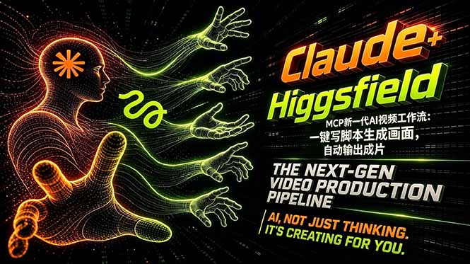 Claude+Higgsfield MCP新一代AI视频工作流：一键写脚本生成画面，自动输出成片-huitchan网创