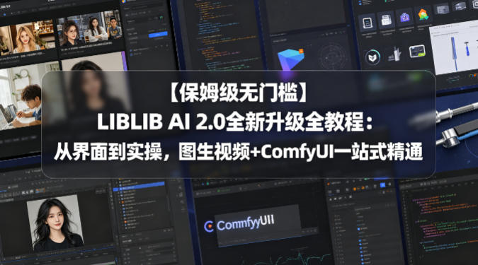 【保姆级无门槛】LIBLIB AI 2.0全新升级全教程：从界面到实操，图生视频+ComfyUI一站式精通-huitchan网创