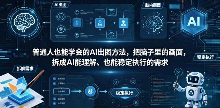 普通⼈也能学会的AI出图⽅法，把脑子里的画面，拆成AI能理解、也能稳定执行的需求【文档】-huitchan网创
