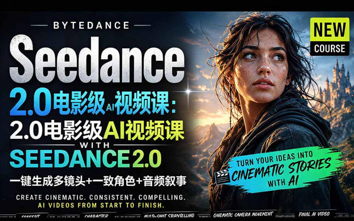 字节跳动的Seedance 2.0 AI电影视频生成制作教程，一键生成多镜头+一致角色+音频叙事-中英字幕-huitchan网创